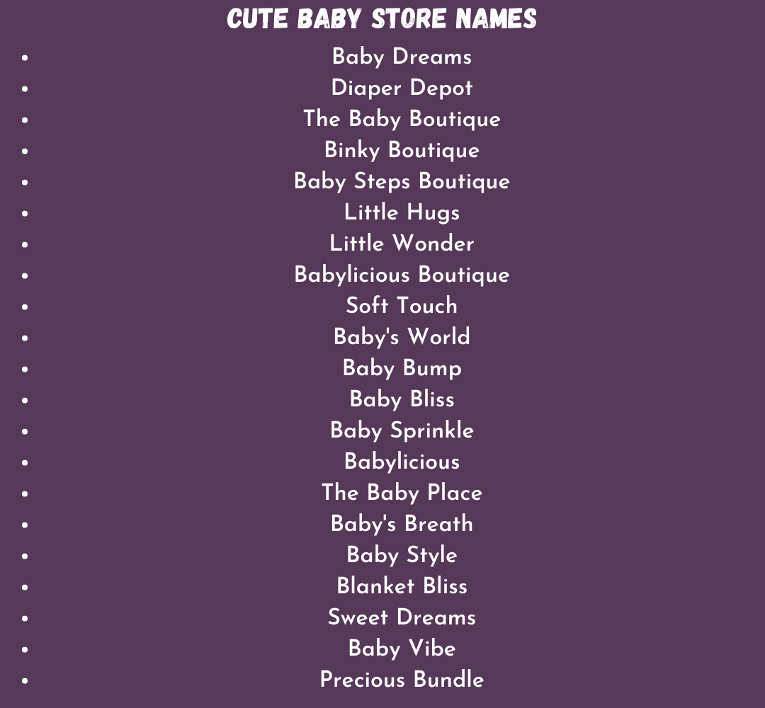 Cute Baby Store Names