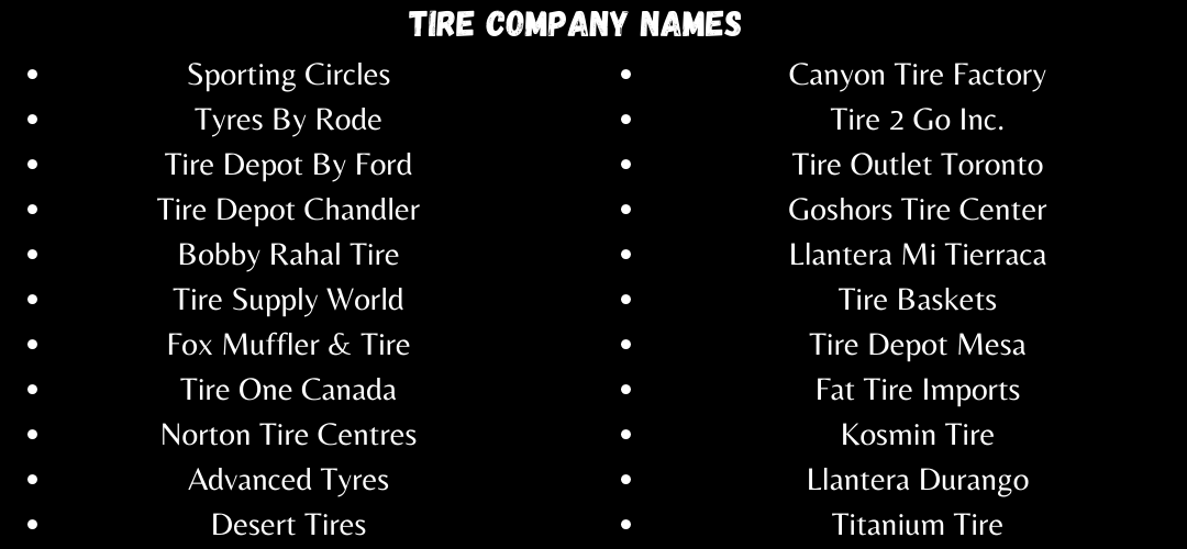 Tire Company Names