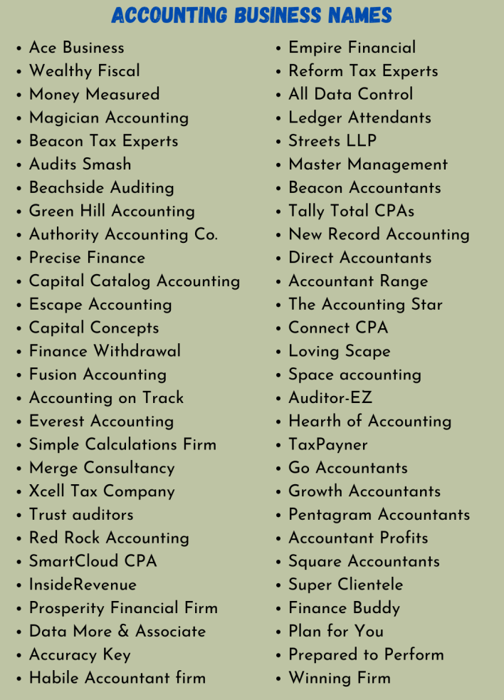 Accounting Business Names