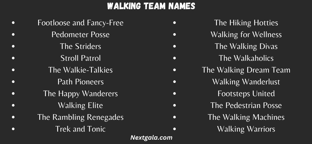 Walking Team Names