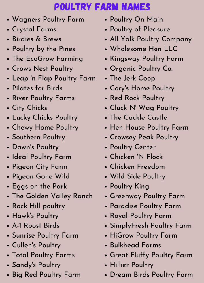 Poultry Farm Names
