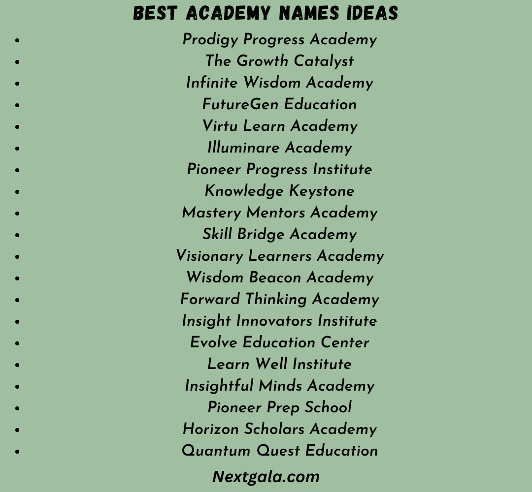 Academy Names