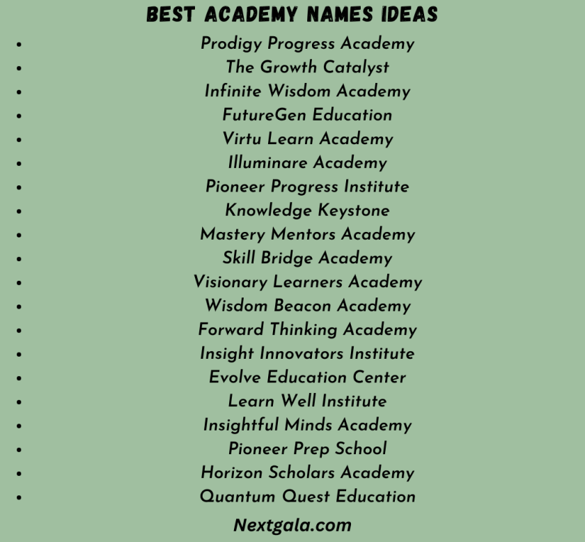 Academy Names
