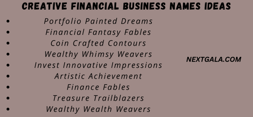 Creative Financial Business Names