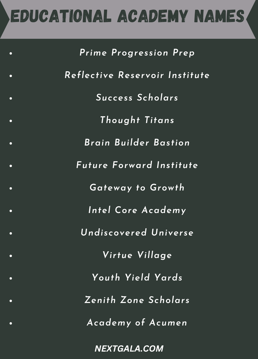 Educational Academy Names