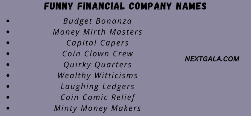 Funny Financial Company Names