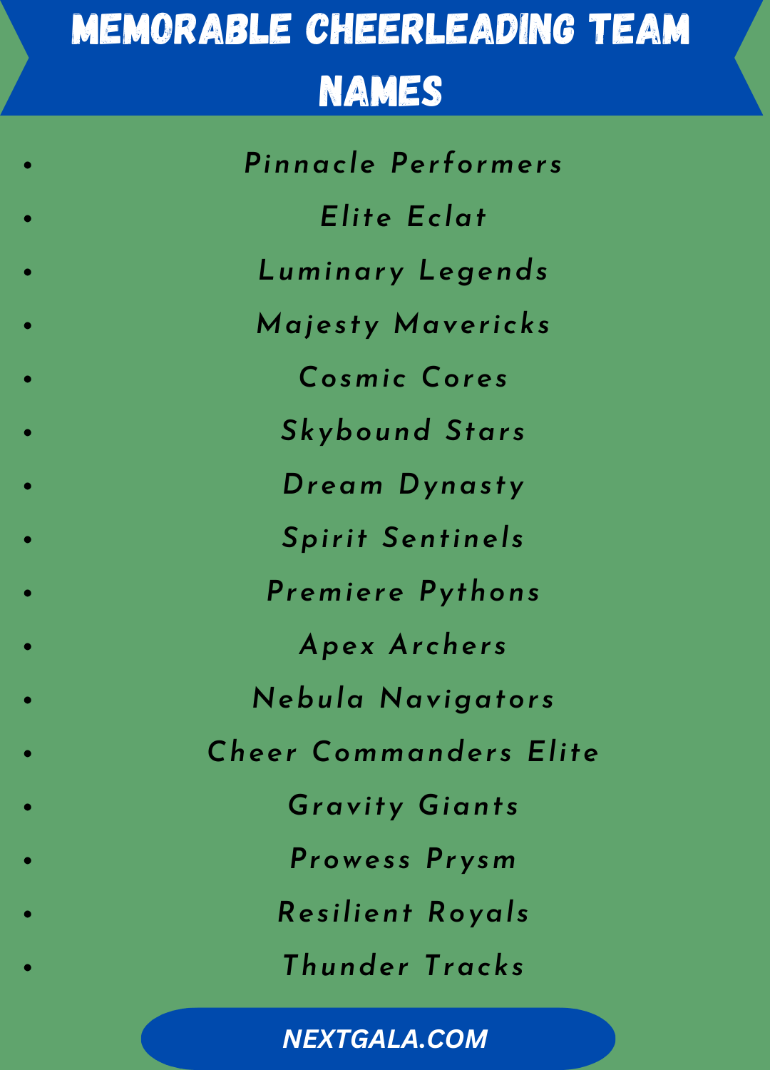 Memorable Cheerleading Team Names