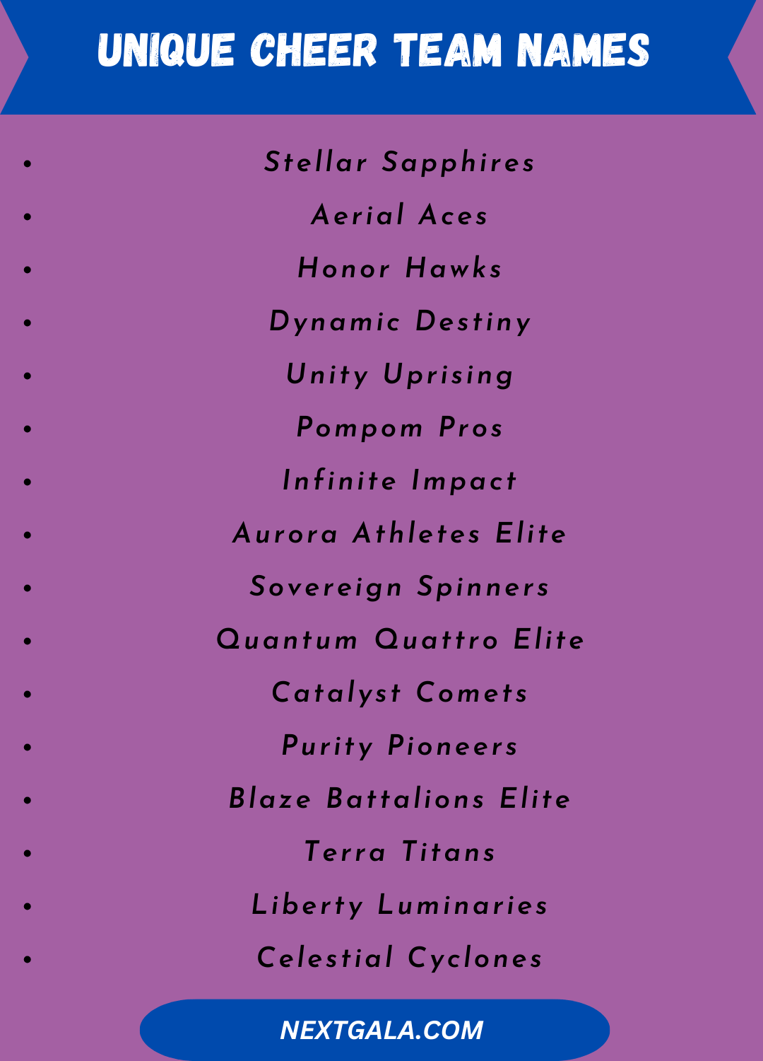 Unique Cheer Team Names