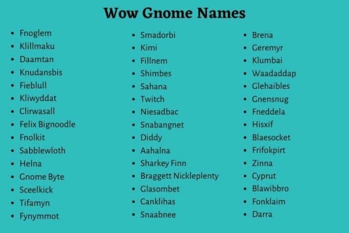 Gnome Names