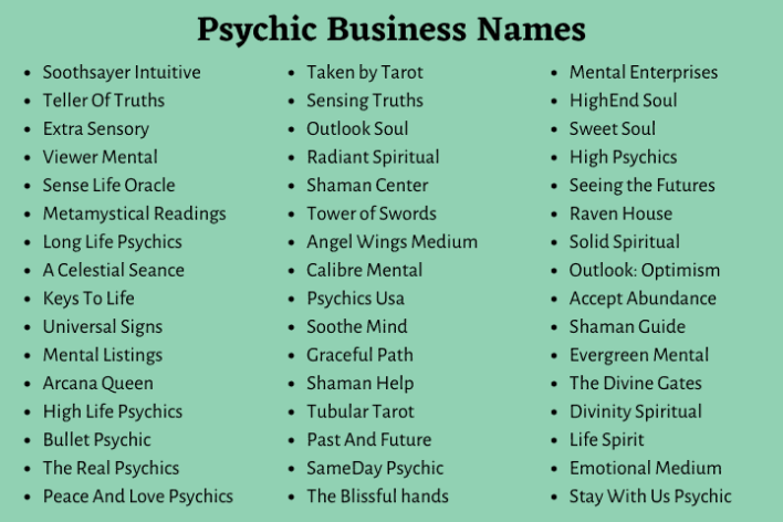 Psychic Business Names