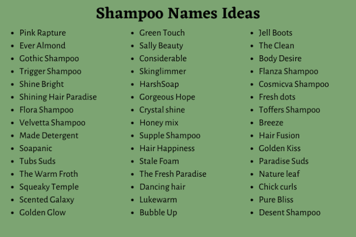 Shampoo Company Names