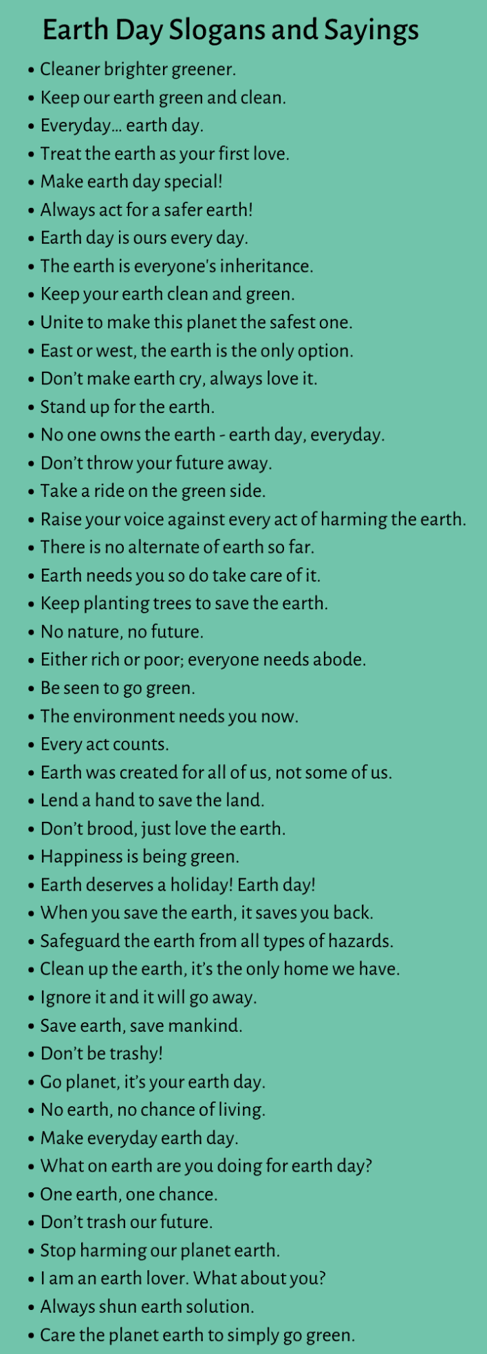 Earth Day Slogans