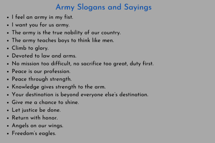 Army Slogans