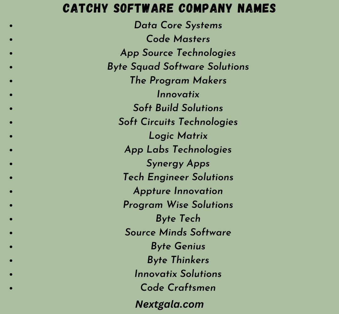 Catchy Software Company names