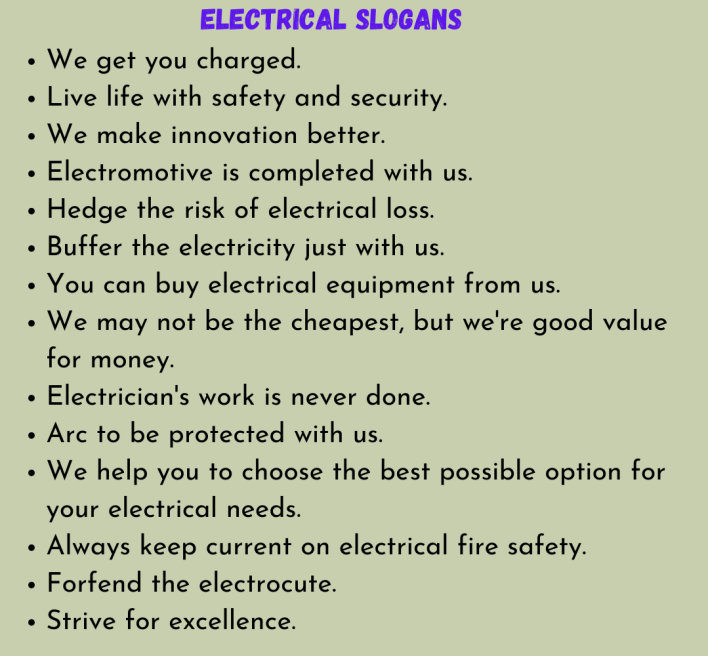 Electrical Slogans