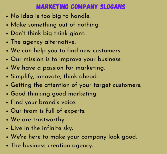 Marketing Company Slogans