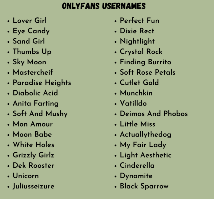 Onlyfans Usernames