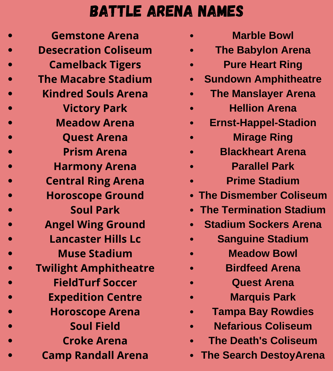 Battle Arena Names