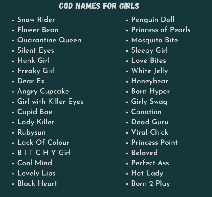 COD Names For Girls