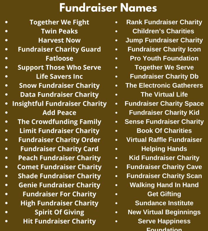 Fundraiser Names