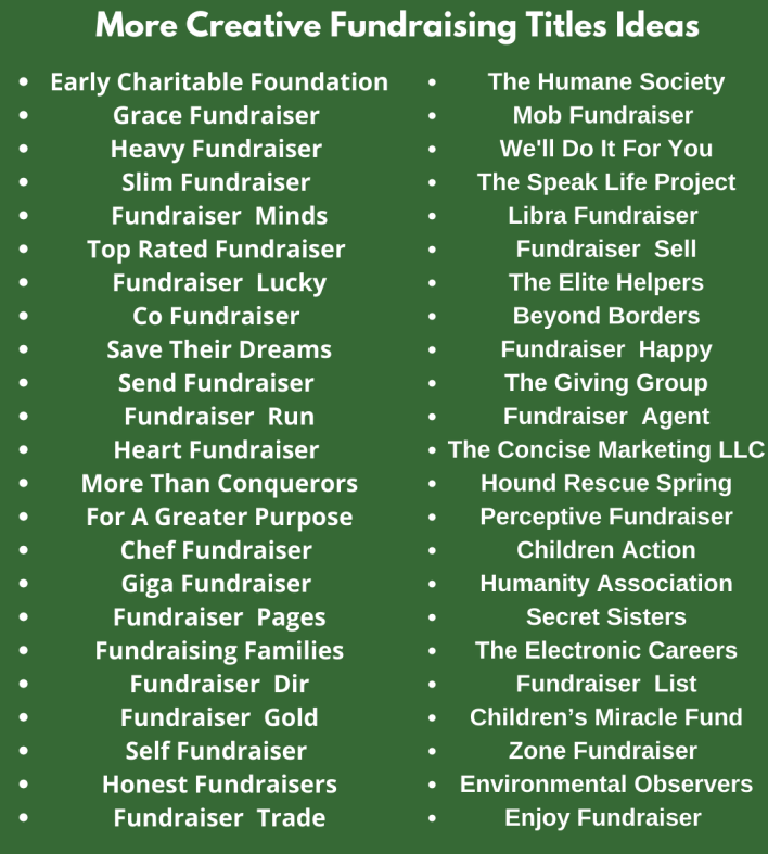 Fundraiser Names