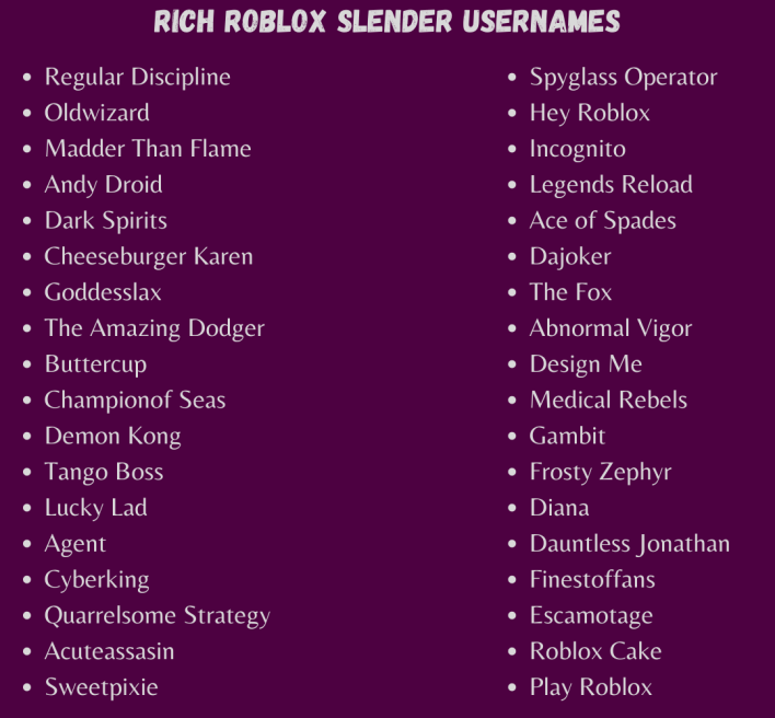 Rich Roblox Slender Usernames (1)