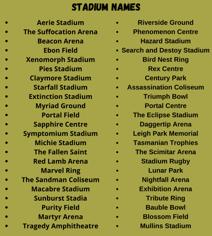 Stadium Names