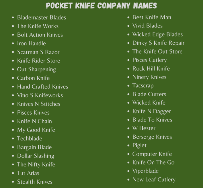 Pocket Knife Company Names (1)