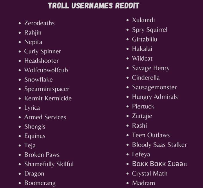 Troll Usernames Reddit