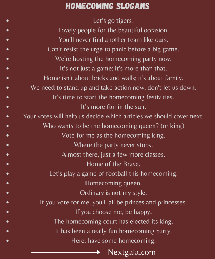 catchy homecoming sayings