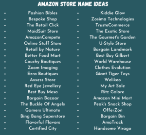 500 Good & Unique Amazon Store Name Ideas