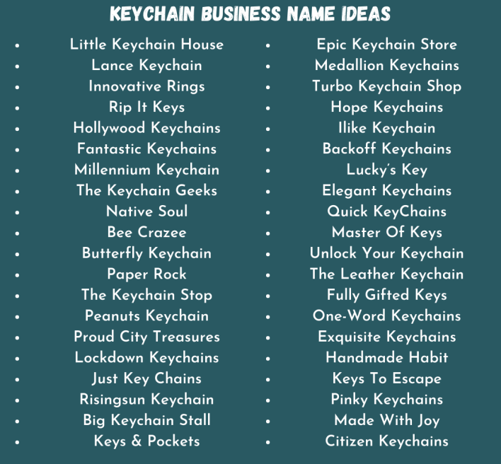 Keychain Business Name Ideas