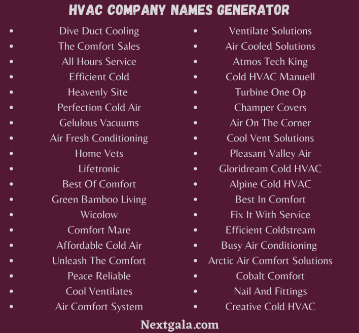 HVAC Company Names Generator