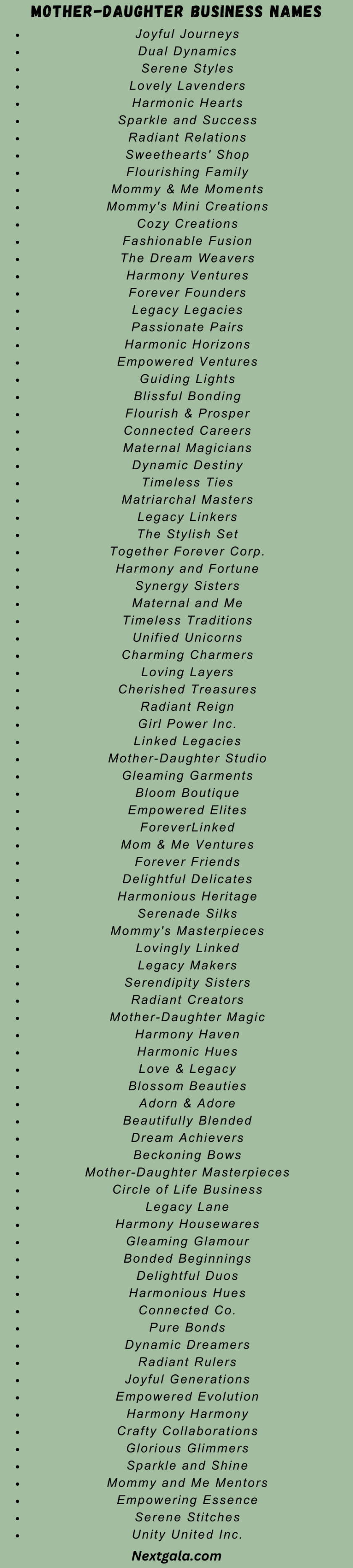 Mother-Daughter Business Names