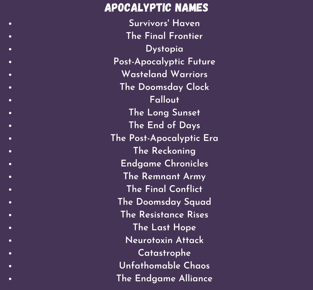 Apocalyptic Names