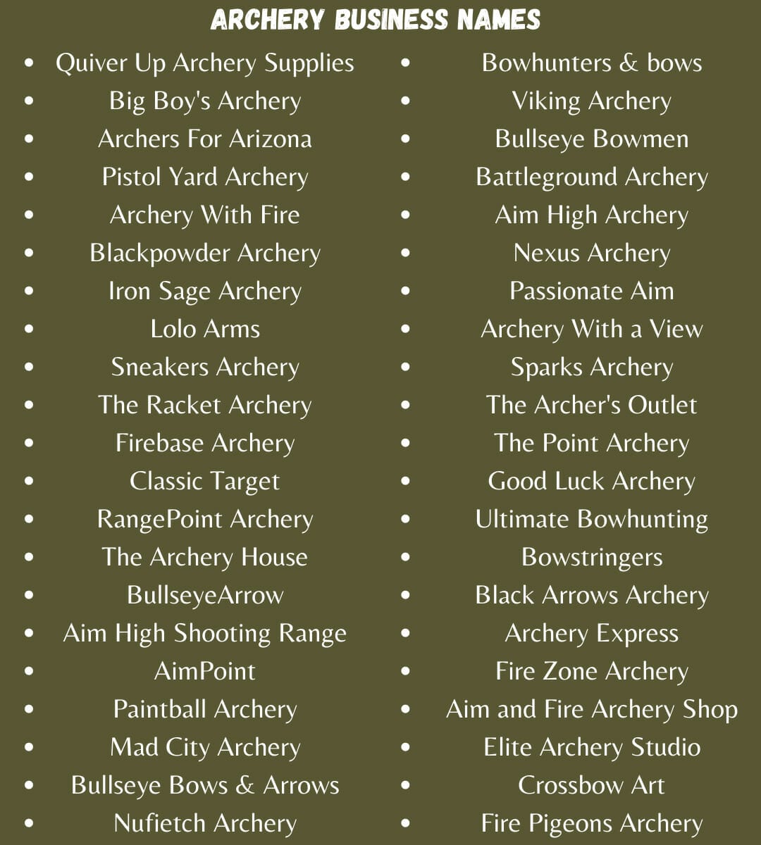 Archery Business Names
