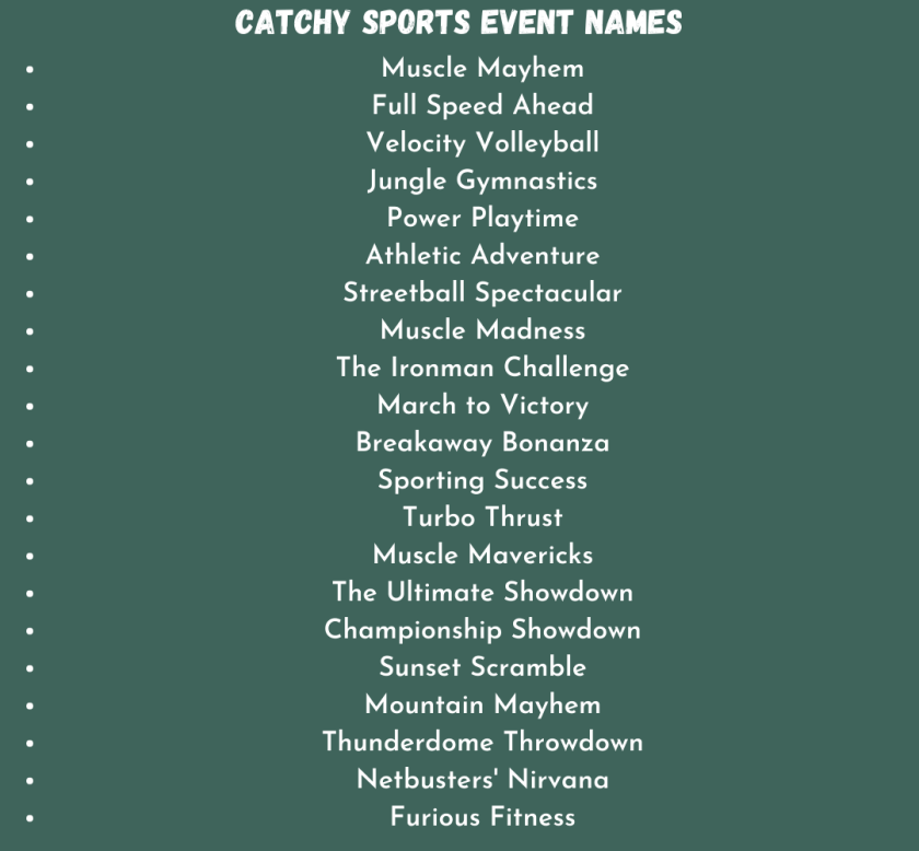 Catchy Sports Event Names