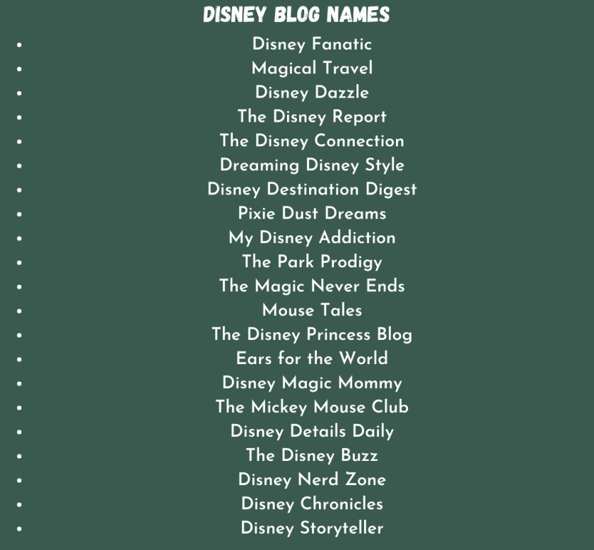 Disney Blog Names