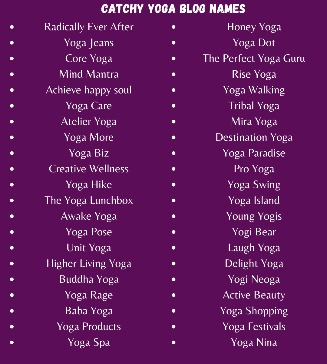 Catchy Yoga Blog Names