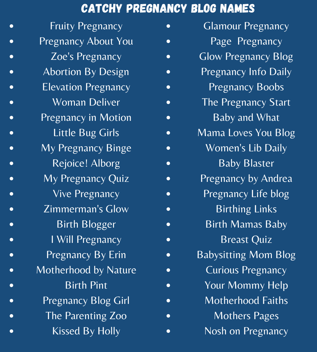 Pregnancy Blog Names