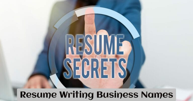 Resume Writing Business Names
