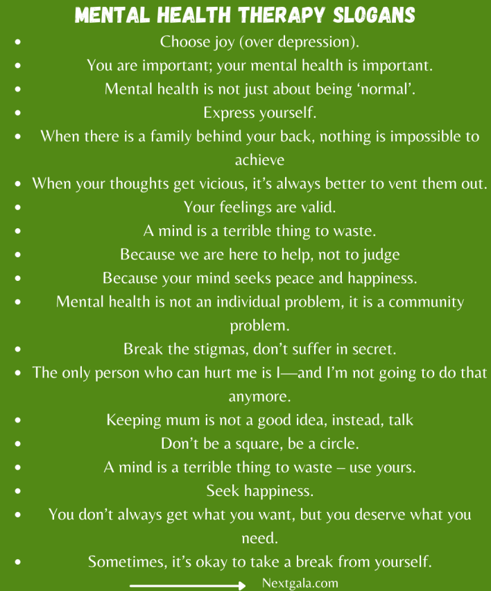 Mental Health Therapy Slogans