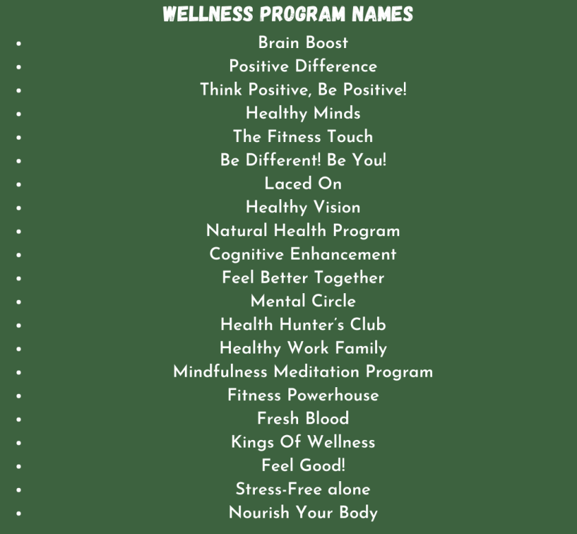Wellness Program Names