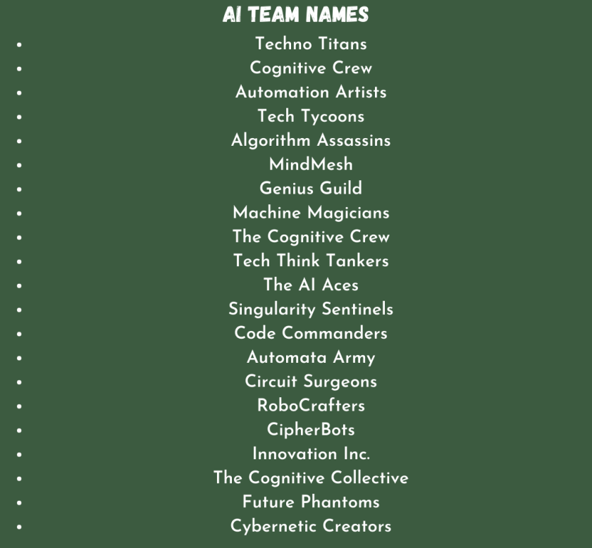 AI Team Names