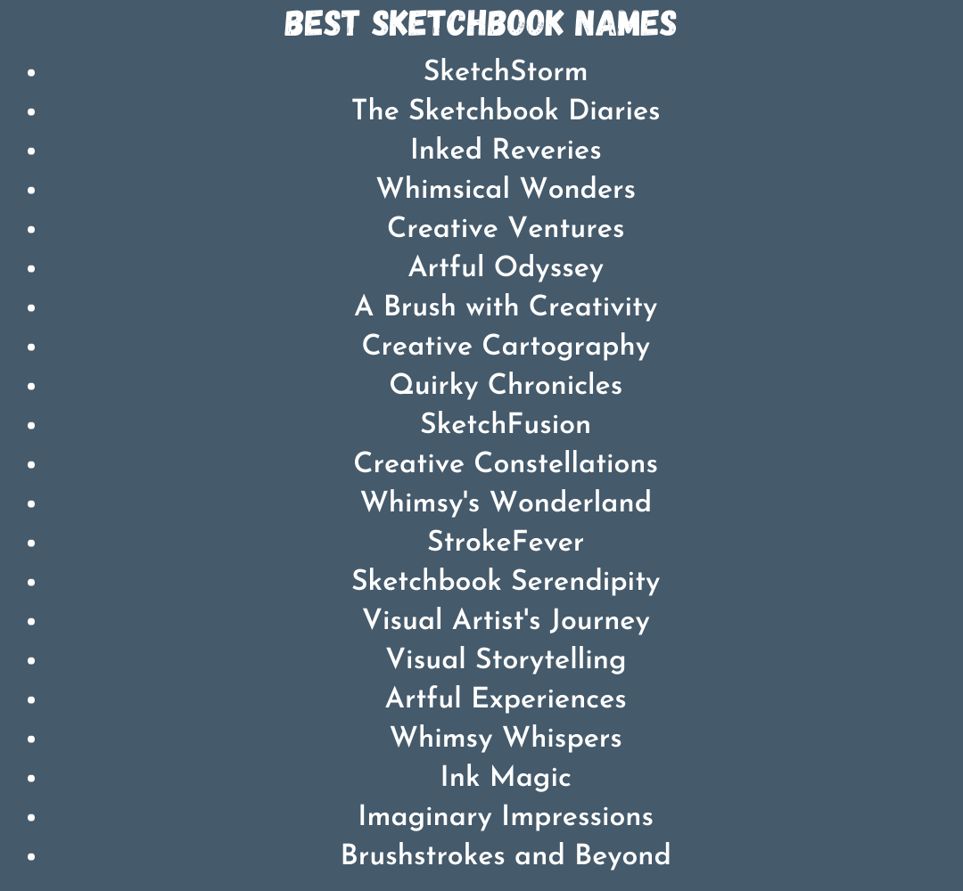 Best Sketchbook Names