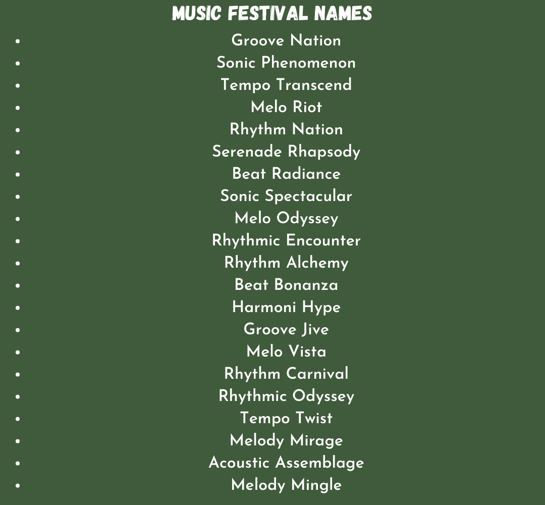 Music Festival Names