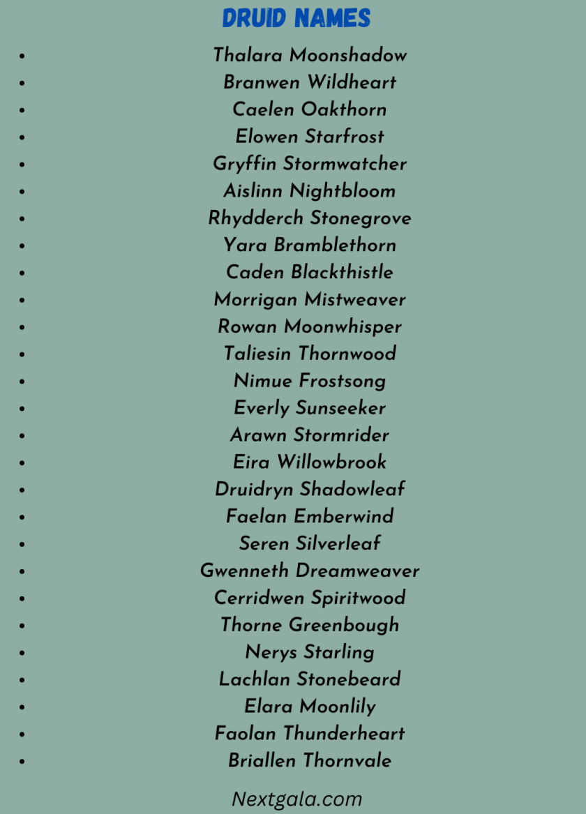Druid Names 