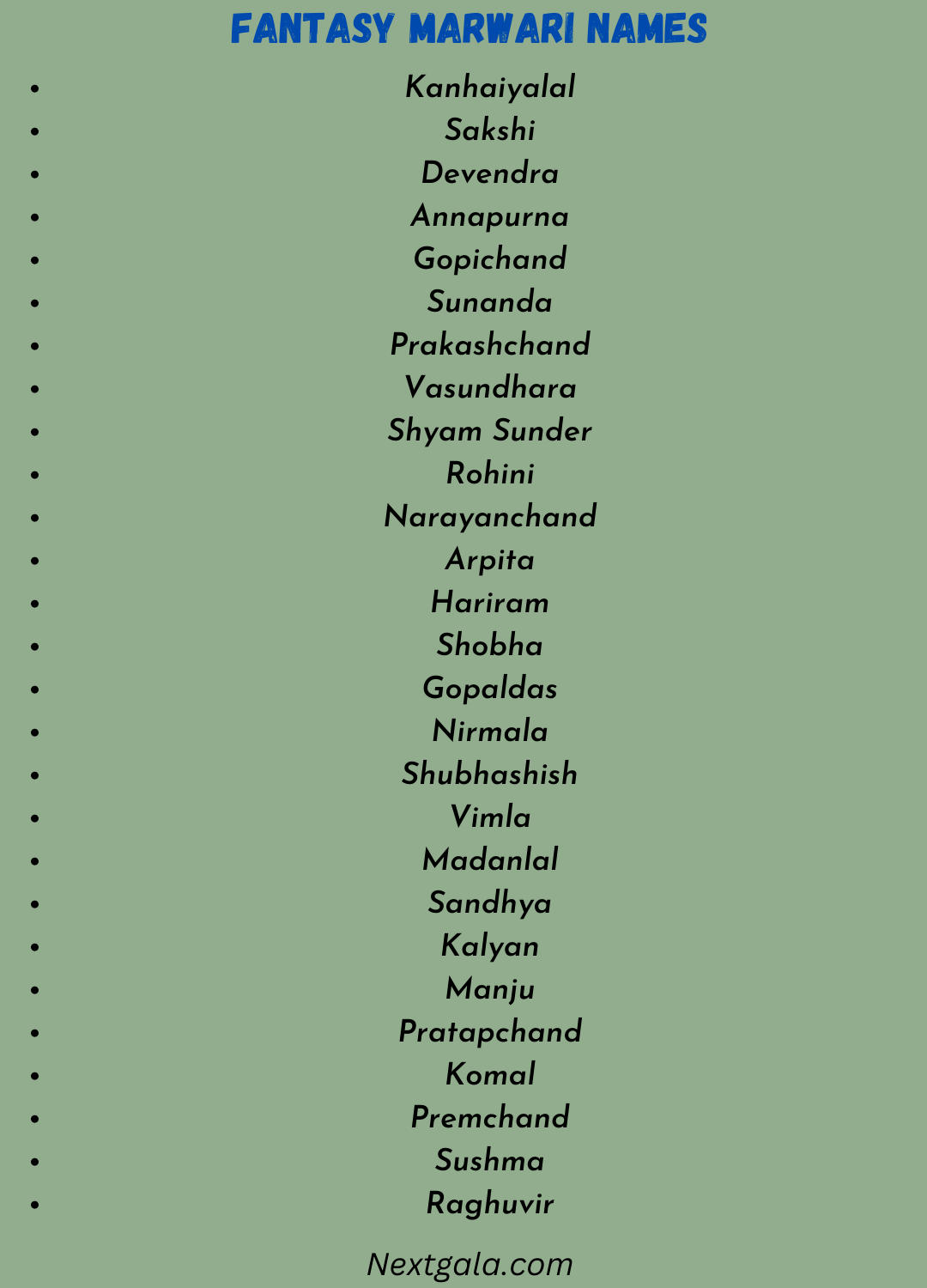 Marwari Names 