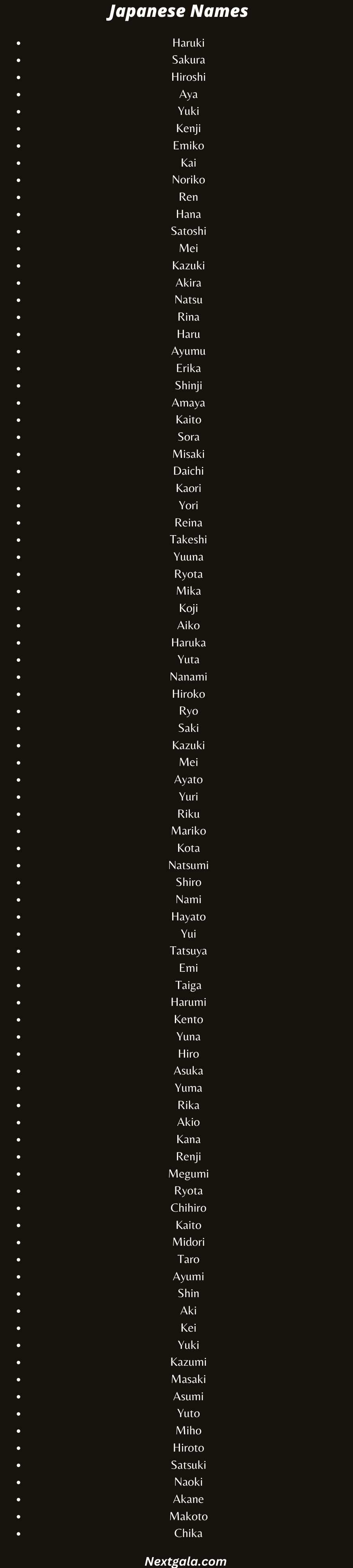 Japanese Names 