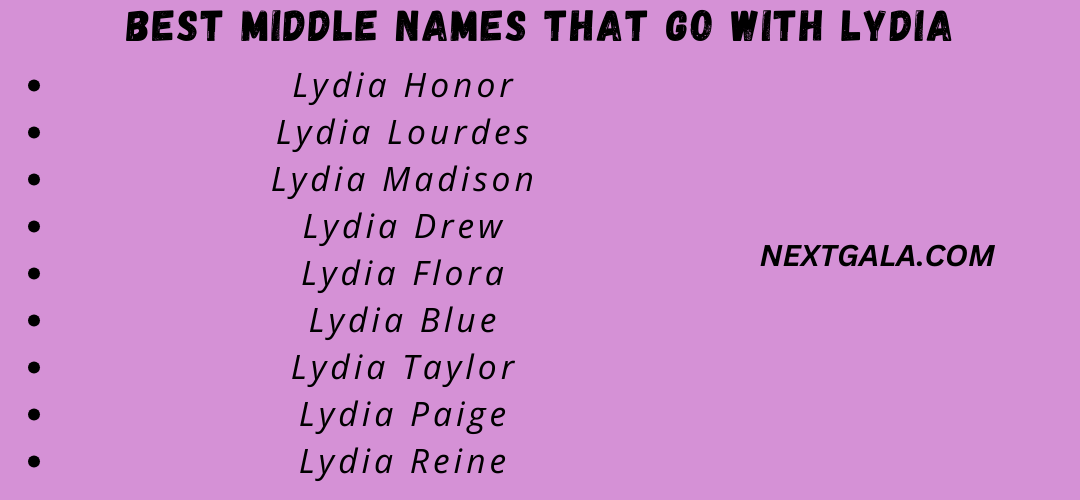 Best Middle Names That Go with Lydia